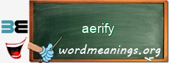 WordMeaning blackboard for aerify